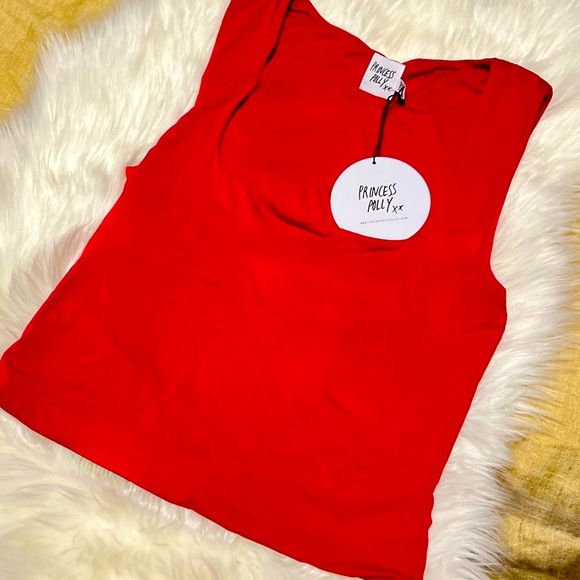 Princess Polly Tops - NWT Princess Polly Back in Time Red Tank Top, Medium, US 10